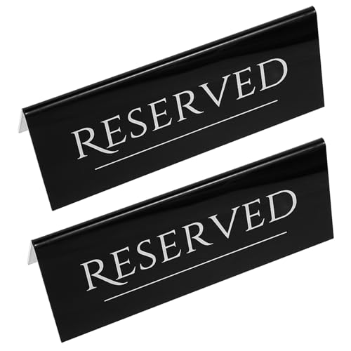 FONDOTIN 2 Stück Umgekehrte Dreieckskarte Platzkarten mit Hochzeitsnamen Zeichen reservieren Hochzeitsschild mit Sitzplatzreservierung Reservierte Sitzplatzschilder Hochzeit Acryl Schwarz von FONDOTIN