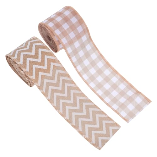 FONDOTIN 2 Weihnachts-geschenkbänder: 6 Cm Stoffrolle Mit Drahtrand – Elegantes Geschenkverpackungs- Und Christbaumschmuckband Für Die Feiertage Im Winter von FONDOTIN