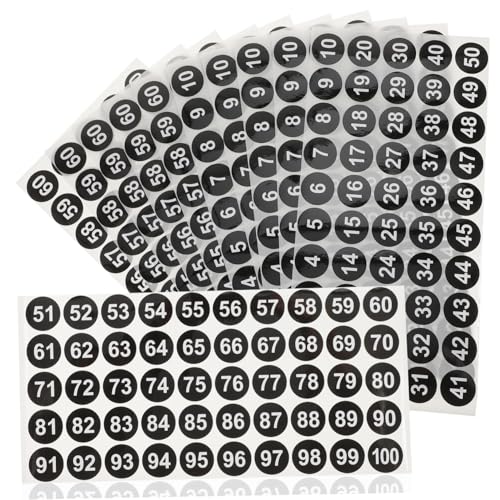 FONDOTIN 20 Blatt Selbstklebende Zahlenaufkleber Rund Fortlaufende Nummern und Wasserfest Langlebig für Inventar Beschriftung und Markierung in Haushalt Büro und Bildung FONDOTIN 20 Blatt Selbstklebende Zahlenaufkleber Rund Fortlaufende Nummern und Wasserfest Langlebig für Inventar Beschriftung und Markierung in Haushalt Büro und Bildung von FONDOTIN