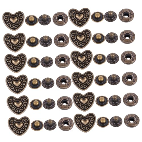 FONDOTIN 20 Sätze Teiliges Druckknopf Schnappverschluss aus Zinklegierung Antik Kupferfarbene Cartoon Geldbörsen Schnalle mit Großem Herz Motiv und Sockel Robustes Zubehör für DIY Taschen FONDOTIN 20 Sätze Teiliges Druckknopf Schnappverschluss aus Zinklegierung Antik Kupferfarbene Cartoon Geldbörsen Schnalle mit Großem Herz Motiv und Sockel Robustes Zubehör für DIY Taschen von FONDOTIN