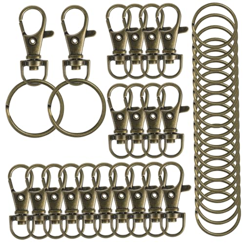 FONDOTIN 20 Sätze Teiliges Schlüsselanhänger Karabinerhaken mit Drehgelenk und Schlüsselringen aus Robustem Kleine Runde Schlüsselringe mit Sicherem Verschluss für Schlüsselorganisation FONDOTIN 20 Sätze Teiliges Schlüsselanhänger Karabinerhaken mit Drehgelenk und Schlüsselringen aus Robustem Kleine Runde Schlüsselringe mit Sicherem Verschluss für Schlüsselorganisation von FONDOTIN
