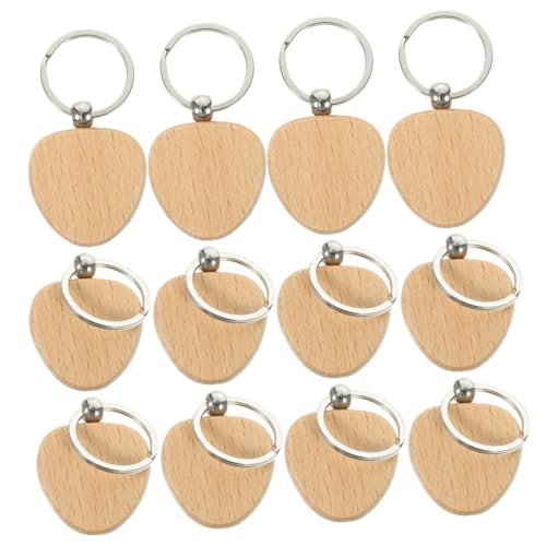 FONDOTIN 20 Stück Blanko Holz Schlüsselanhänger aus Robustem Buchenholz DIY Bastelset für Personalisierte Gravuren Bemalbare Holzrohlinge mit Schlüsselring Naturbelassen und Langlebig von FONDOTIN