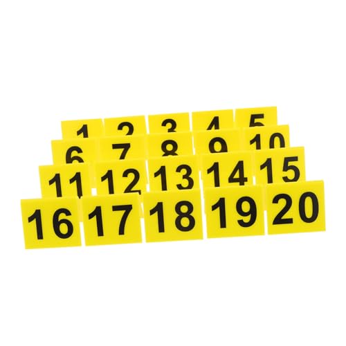 FONDOTIN 20 Stück Doppelseitige Kunststoff Tischnummern Teilig Förmige Nummernschilder Wiederverwendbare Tischmarkierungen Für Restaurant Bankett Hochzeit Gelb Schwarze Zahlen FONDOTIN 20 Stück Doppelseitige Kunststoff Tischnummern Teilig Förmige Nummernschilder Wiederverwendbare Tischmarkierungen Für Restaurant Bankett Hochzeit Gelb Schwarze Zahlen von FONDOTIN