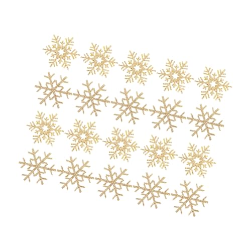 FONDOTIN 20 Stück Handgefertigte Materialien Für Haaraccessoires Schnee Flocken Verzierungen Applikationen Reparatur Zubehör Flecken Flicken Für Kleidung Applique Patches Golden Stoff von FONDOTIN