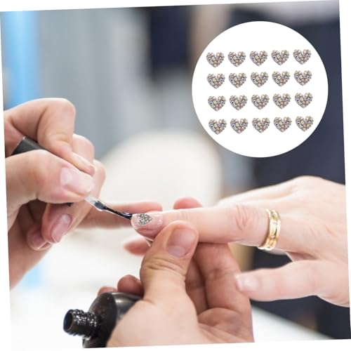 FONDOTIN 20 Stück Herzförmige Nagelsteine Nail Art Rhinestones Flach Rückseite Glitzer Strasssteine für Maniküre und Nageldesign Party Dekoration von FONDOTIN