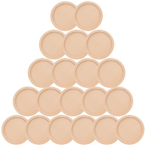 FONDOTIN 20 Stück Holz Rundplatten für Schmuckherstellung Außendurchmesser Innendurchmesser Khaki für DIY Anhänger Schmuckstücke und Bastelprojekte von FONDOTIN