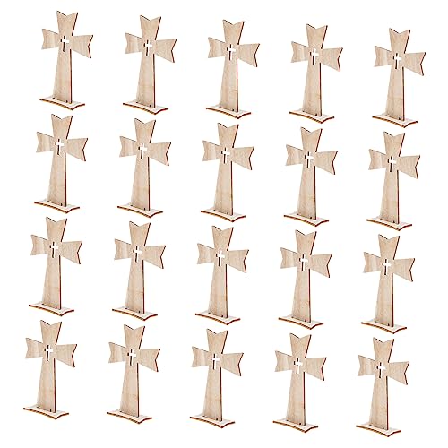 FONDOTIN 20 Stück Holzkreuze Basteln Kleine Kirchen Zur Dekoration Tisch Kruzifix Kreuz Miniatur Raumdekor Ästhetisches Schlafzimmer Heimdekoration Bücher Für Couchtisch von FONDOTIN
