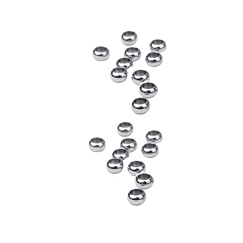 FONDOTIN 20 Stück Runde Edelstahlperlen mit Durchmesser und Loch Kreative DIY Bastelperlen für Armbänder und Schmuckherstellung Silber von FONDOTIN