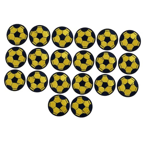 FONDOTIN 20 Stück Teiliges Bestickte Bügel und Nähapplikationen für Kleidung DIY Patch Dekoration Fußballmotiv Stilvoll für Jeans Taschen Schuhe Rucksäcke von FONDOTIN