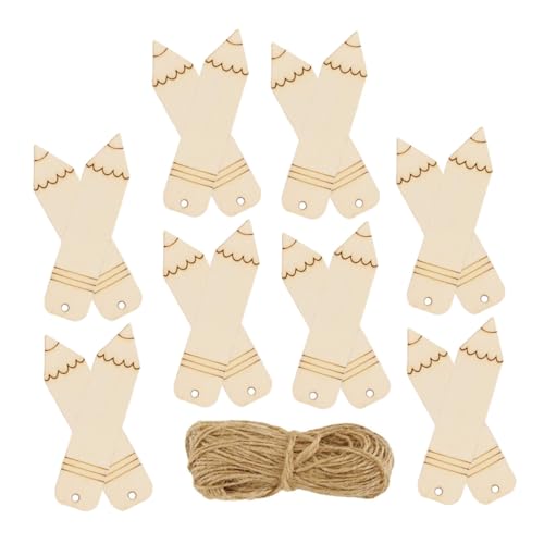 FONDOTIN 20 Stück Teiliges Holz lesezeichen Blanko zum Basteln Pencil shaped Aufhängen Robuste DIY für Dekoration Geschenke Party und Kreative Gravur Vielseitig Verwendbar von FONDOTIN