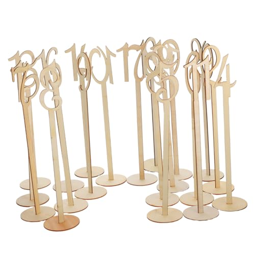 FONDOTIN 20 Stück Teiliges Holz tischnummern Halter Basis Nachhaltige Sitzplatznummern für Hochzeiten Partys und Catering Vielseitige DIY tischdeko zur Einfachen Gästeführung von FONDOTIN