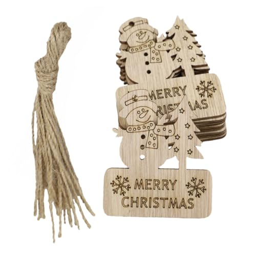 FONDOTIN 20 Stück Teiliges Holzanhänger Weihnachtsdeko aus Langlebigem Material Kreative Schneemann und Baumformen für DIY Christbaumschmuck Geruchslos Vielseitig als Dekoration und von FONDOTIN