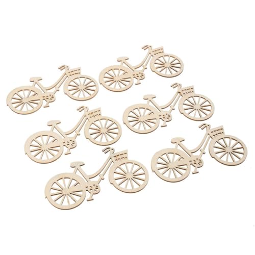 FONDOTIN 20 Stück Teiliges Holzscheiben mit Fahrradmotiv Beidseitig Geschliffen Naturbelassen Vielseitig für DIY Basteln Weihnachtsbaumdekoration Hochzeits und Partyornamente von FONDOTIN