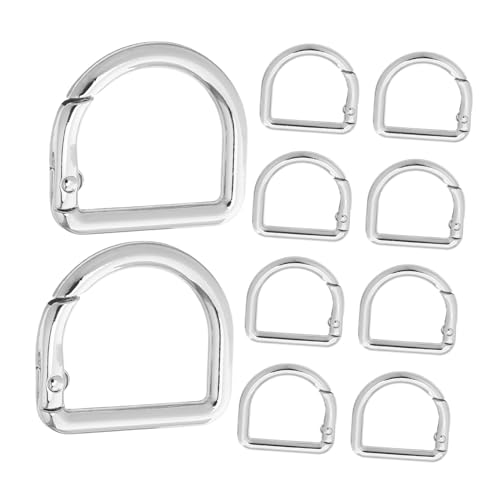 FONDOTIN 20 Stück Teiliges Kleine Metall Federringe aus Zinklegierung Federbelastete D Ring Schnapphaken Leicht und Robust für DIY Schlüsselanhänger Taschen Riemen und Zubehör von FONDOTIN