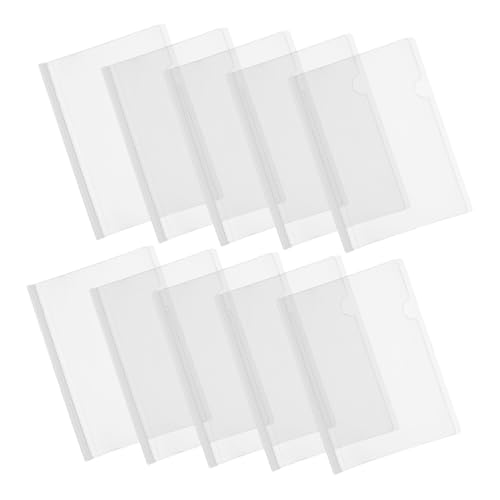 FONDOTIN 20 Stück Teiliges Kunststoff Slide Binder Transparente Schiebebinder mit Weißem Zugstab Langlebige Kunststoffklammern für Effiziente Dokumentenorganisation in Büro Schule und von FONDOTIN