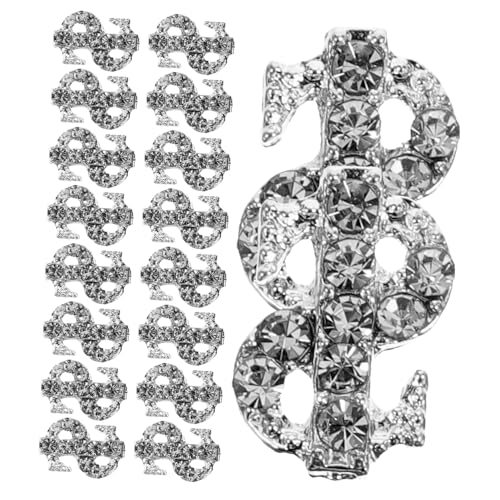 FONDOTIN 20 Stück Teiliges Nagelkunst mit Silberfarbenen US Zeichen Metall Nail Charms Maniküre Schmuck Kleine Nageldekorationen für Damen Geeignet für Partys und Festliche Anlässe von FONDOTIN