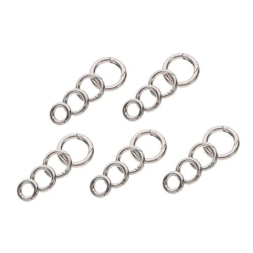 FONDOTIN 20 Stück Teiliges O-ring aus Langlebiger Zinklegierung mit Federverschluss Vielseitig Einsetzbar als Schlüsselringe und Verbindungsschnallen für Taschen DIY Schlüsselanhänger und von FONDOTIN