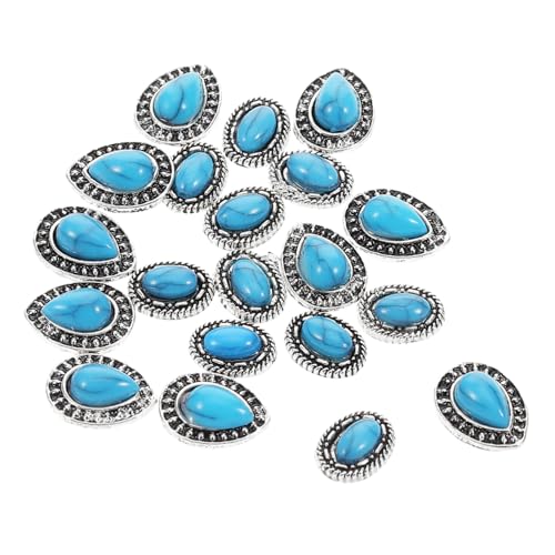 FONDOTIN 20 Stück Teiliges Retro Nagel charms aus Legierung und Resin Elegante Ovale Vintage Nail Art Dekoration Langlebige Maniküre Accessoires für Auffällige DIY Nageldesigns von FONDOTIN