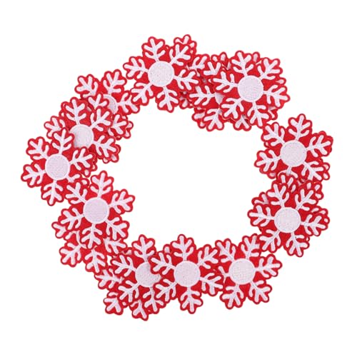 FONDOTIN 20 Stück Teiliges Schneeflocken Stoffaufnäher zum Aufnähen Rote und Weiße Bestickte Applikationen Langlebige DIY Winter Weihnachtsdekoration für Kleidung und Textilien FONDOTIN 20 Stück Teiliges Schneeflocken Stoffaufnäher zum Aufnähen Rote und Weiße Bestickte Applikationen Langlebige DIY Winter Weihnachtsdekoration für Kleidung und Textilien von FONDOTIN
