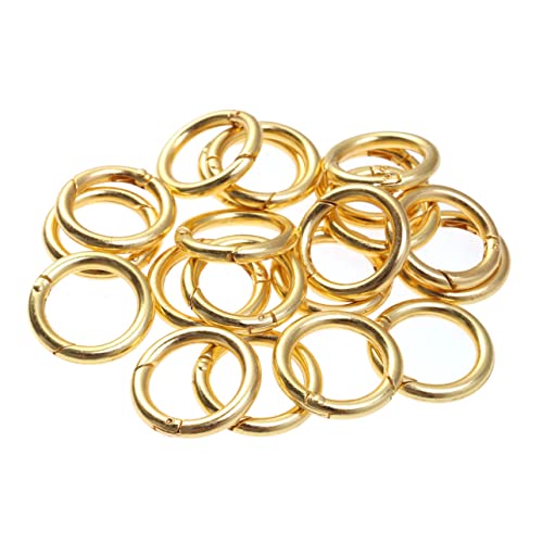 FONDOTIN 20 Stück Zinklegierung Sprungringe Gold Robuste Schlüsselring Ösen für Schmuckherstellung Langlebig und Pflegeleicht für Taschen Kleidung und Mehr von FONDOTIN