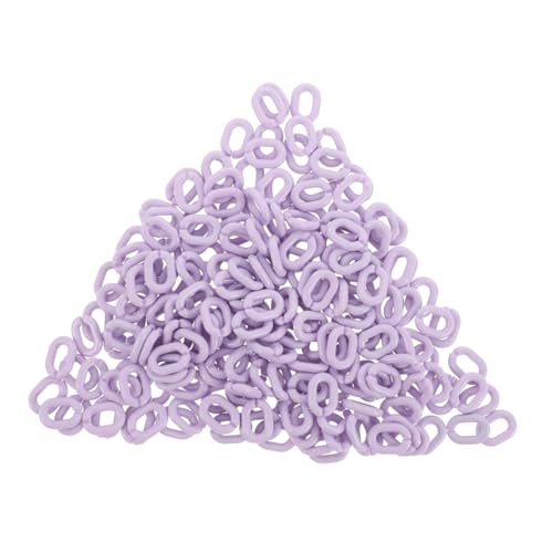 FONDOTIN 200 Stück Acrylschnalle Acrylkettengliederringe Perlensortimente Kettenglieder aus Kunststoff Schmuckkette Armband-Ohrring-Ketten Schließen Sie Clips für Schmuck an Violett von FONDOTIN