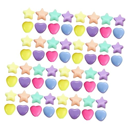 FONDOTIN 200 Stück Bunte Acrylperlen Stern und Herz Lose Spacer Perlen für DIY Schmuckherstellung Armbänder Halsketten Bastelzubehör von FONDOTIN