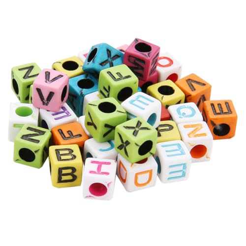 FONDOTIN 200 Stück Bunte Buchstabenperlen Acryl zum Auffädeln DIY Schmuckherstellung Armband Basteln Erwachsene Kreative Schmuckbastelset von FONDOTIN