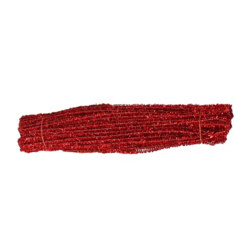 FONDOTIN 200 Stück DIY Glitzer Pfeifenreiniger Bastelstangen Rot Flexible Formbare Bastelmaterialien für Kreative Weihnachtsdeko Partydeko Vielseitige Dekoartikel von FONDOTIN