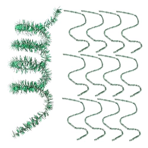 FONDOTIN 200 Stück DIY Glitzerstangen Grün Biegsam Bastelstäbe Kreativset für Weihnachten Party Deko und Handarbeiten von FONDOTIN