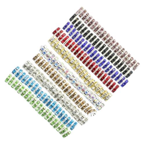 FONDOTIN 200 Stück Glas Spacer Perlen Bunte Armband Perlen für Schmuckherstellung DIY Facettierte Glasperlen zum Auffädeln für Erwachsene von FONDOTIN