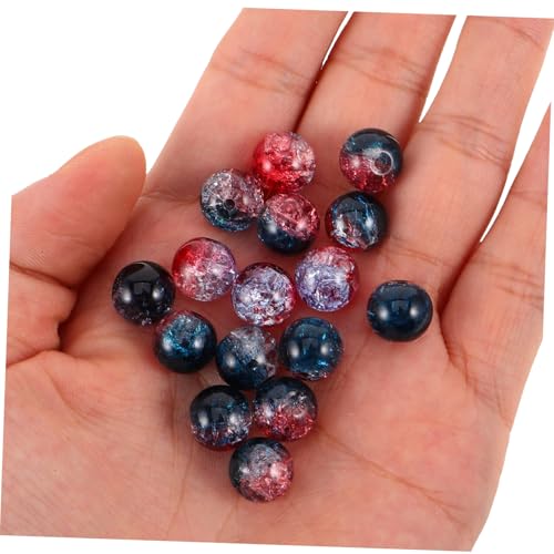 FONDOTIN 200 Stück Glasperlen für Schmuckherstellung Zweifarbige Eisgesprenkelte Crackle perlen Lose Spacer perlen für Armbänder Halsketten Ohrringe DIY Bastelbedarf von FONDOTIN