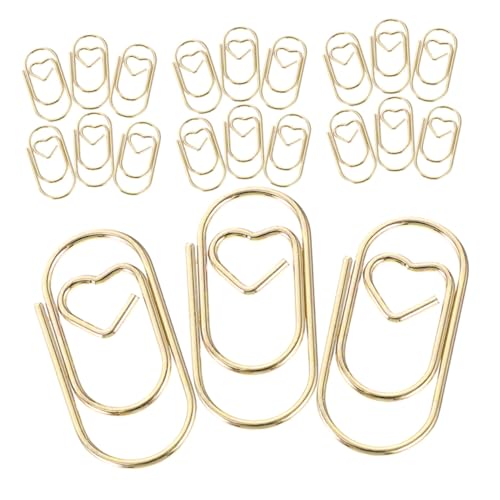 FONDOTIN 200 Stück Herzförmige Metall Büroklammern Mini Paper Clip Halter aus Stahl Dekorative Organizer für Dokumente Lesezeichen und Büro Schreibtisch Zubehör von FONDOTIN