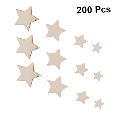 FONDOTIN 200 Stück Holzscheiben in Verschiedenen Natürliche Holzverzierungen für DIY Bastelarbeiten Hochzeit Partydekoration Langlebige und Sichere Holzornamente von FONDOTIN