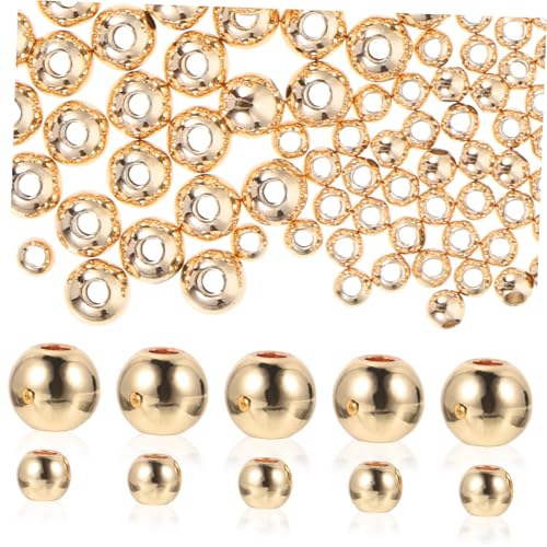 FONDOTIN 200 Stück Kupfer Spacer Perlen Leichte Metall Abstandshalter für DIY Schmuckherstellung Langlebige Glänzende Bastelperlen für Armbänder Halsketten von FONDOTIN