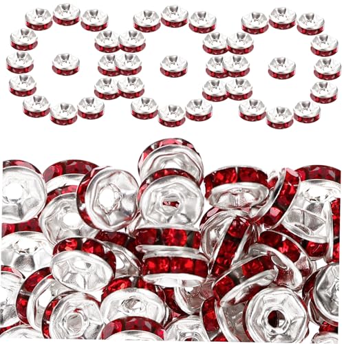 FONDOTIN 200 Stück Rondelle Legierungs strass Abstandshalter Perlen Glatte Oberfläche DIY Schmuckherstellung Armbänder Halsketten Basteln Zubehör FONDOTIN 200 Stück Rondelle Legierungs strass Abstandshalter Perlen Glatte Oberfläche DIY Schmuckherstellung Armbänder Halsketten Basteln Zubehör von FONDOTIN