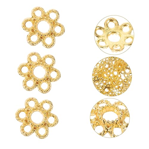 FONDOTIN 200 Stück Teiliges Goldene Blumen Perlenkappen aus Legiertem Material Filigrane DIY Schmuckperlen für Armbänder Halsketten und Ohrringe Einfache Handhabung Vielseitig Verwendbar von FONDOTIN