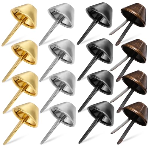 FONDOTIN 200 Stück Teiliges Metall Nieten für Leder DIY Handwerk Konische Tasche Füße aus Eisen mit Glänzender Beschichtung Einfach zu Montierende Flexible Ziernieten in Gold Silber und FONDOTIN 200 Stück Teiliges Metall Nieten für Leder DIY Handwerk Konische Tasche Füße aus Eisen mit Glänzender Beschichtung Einfach zu Montierende Flexible Ziernieten in Gold Silber und von FONDOTIN