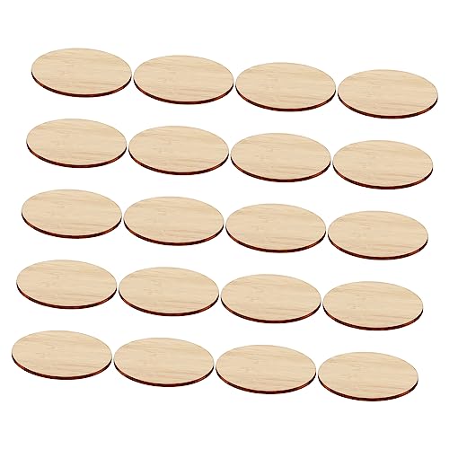 FONDOTIN 20Stücke DIY Unfertige Runde Bambusstücke Malerei Material für DIY Bastelbedarf für Projekte und Westliche Dekorationen von FONDOTIN