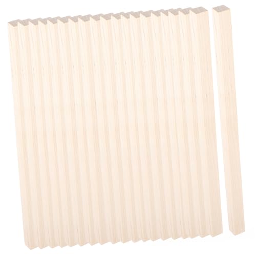 FONDOTIN 20Stücke Quadratische Holzdübelstangen Kiefernholz Lange DIY Holzstäbchen für Bastelprojekte Modellbau und Dekorationen Vielseitig von FONDOTIN