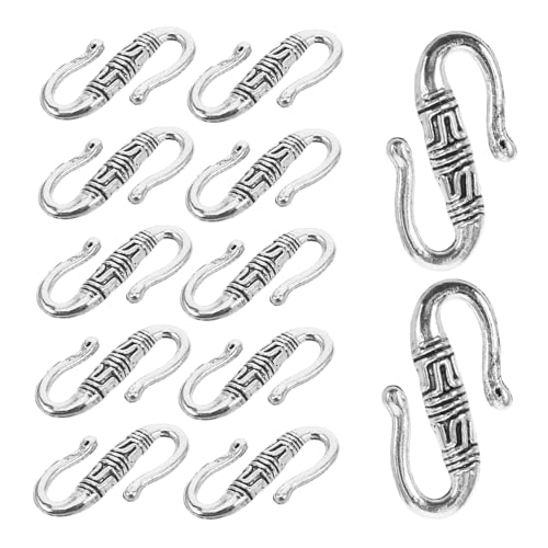 FONDOTIN 20Stücke S Hakenverschluss Antikem Silber Retro Legierungsverschluss für Schmuck DIY Armbänder und Tibetischer Stil Leicht und Kompakt FONDOTIN 20Stücke S Hakenverschluss Antikem Silber Retro Legierungsverschluss für Schmuck DIY Armbänder und Tibetischer Stil Leicht und Kompakt von FONDOTIN