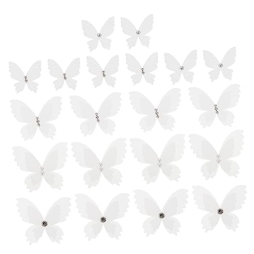 FONDOTIN 20Stücke Schmetterling Applique mit Perlen für Hochzeitskleid Dekoration Doppellagige Patches für DIY Nähprojekte Kleidung Taschen und Kunsthandwerk von FONDOTIN