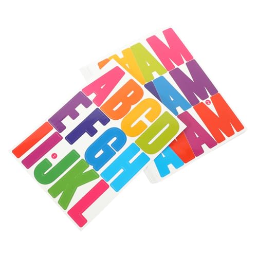 FONDOTIN 24 Blatt Diy Selbstklebende Buchstaben Aufkleber Wetterfeste Alphabet Sticker für Auto Computer Gitarre Briefkasten und Einfach zu Verwenden Material von FONDOTIN