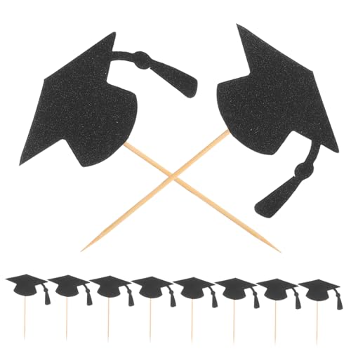 FONDOTIN 24 Stück Abschlussmütze Cupcake Topper Dekoration für Graduation Season Kuchenverzierung für Abschlussfeiern und Schulveranstaltungen Vielseitig und Kreativ von FONDOTIN