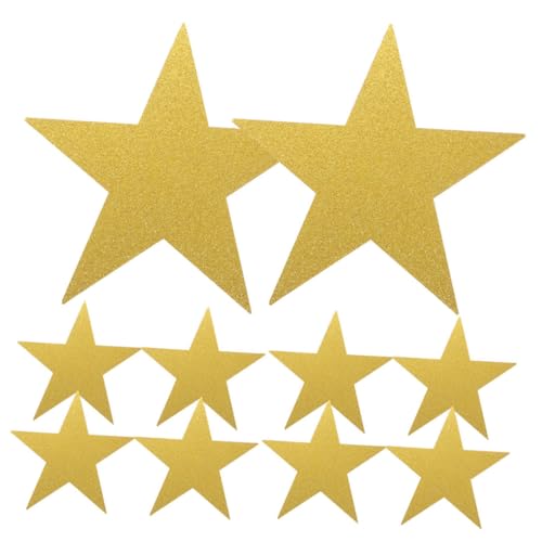 FONDOTIN 24 Stück Glitzernde Goldene Sternen Ausschnitte aus Pappe für Dekoration im Klassenzimmer Bulletin Board und Feiern Handgemachte Kunstwerke im Chinesischen Stil von FONDOTIN