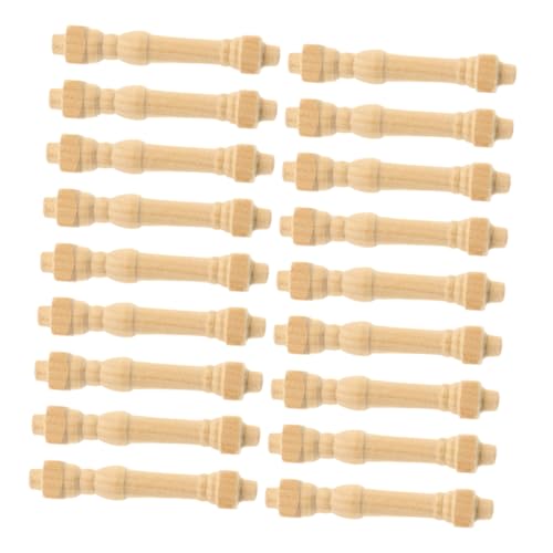 FONDOTIN 24 Stück Teiliges Puppenhaus Zubehör Holzspindeln für Treppengeländer Unlackierte Miniatur Geländerstäbe Leicht Montierbar Stabile Holzleisten für DIY Puppenmöbel Dekoration von FONDOTIN