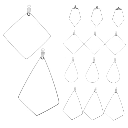 FONDOTIN 24 Stück Teiliges Silbernes Ohrring Schmuckherstellung Offene Creolen in Verschiedenen Formen Leichtes Langlebiges DIY Zubehör für Perlen und Anhänger Vielseitig für Damen und FONDOTIN 24 Stück Teiliges Silbernes Ohrring Schmuckherstellung Offene Creolen in Verschiedenen Formen Leichtes Langlebiges DIY Zubehör für Perlen und Anhänger Vielseitig für Damen und von FONDOTIN