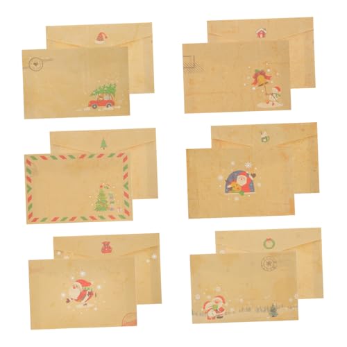 FONDOTIN 24 Stück Teiliges Vintage Kraftpapier Umschläge mit Weihnachtlichem Design Retro Einladungskarten Briefumschläge für Party Supplies Hochzeit Geburtstag und Weihnachtsfeier FONDOTIN 24 Stück Teiliges Vintage Kraftpapier Umschläge mit Weihnachtlichem Design Retro Einladungskarten Briefumschläge für Party Supplies Hochzeit Geburtstag und Weihnachtsfeier von FONDOTIN