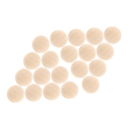 FONDOTIN 24Stücke Unvollendete Holzperlen für DIY Bastelprojekte Halbe Holzperlen für Schmuckherstellung Kranzmaking und Kreative Designs von FONDOTIN