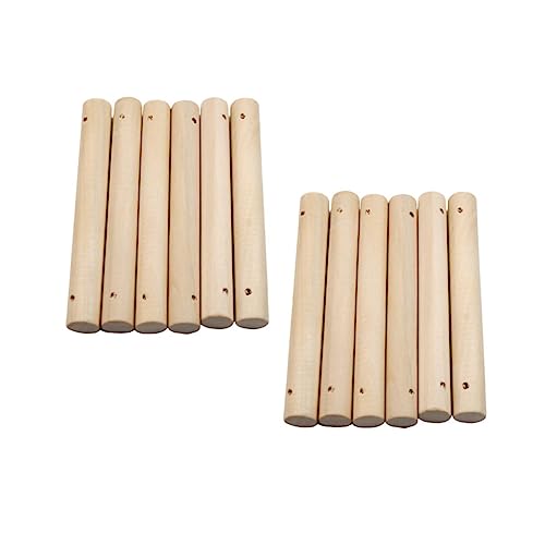FONDOTIN 25 Stück Runde Holzstäbe für Bastelprojekte Loch Holzstäbchen für DIY Modellbau und Haustierleiter Robuste Langlebige Bastelaccessoires Holz von FONDOTIN