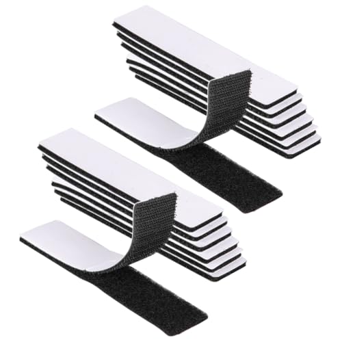 FONDOTIN 25 Stück Starkes Doppelseitiges Klettband Selbstklebend Extra Haftstark Schwarz für Haushalt Dekoration Organisation Vielseitig Verwendbar ohne Rückstände von FONDOTIN